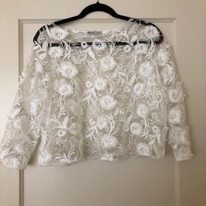Zara Sheer Floral Cropped Top